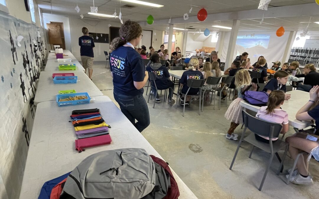 Packing Backpacks at Niverville VBS!